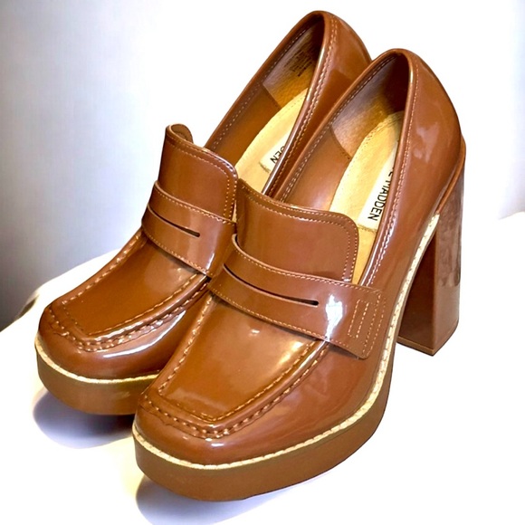 Steve Madden Randy Platform Loafers in Cognac size 8.5 - Picture 7 of 9